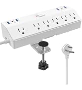 40W Fast Charging Station, Desk Clamp Power Strip, JXGUCAT Removable Desk Clamp Mount Power Strip...
