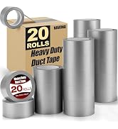 Navona 20 Pack Duct Tape Heavy Duty,2In×400Yd Total Gray Tape Heavy Duty,Waterproof Packaging Tap...