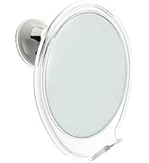 JiBen Fogless Shower Mirror with Power Locking Suction Cup, Built-in Razor Hook and 360 Degree Ro...