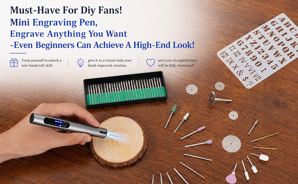 Rechargeable Engraving Pen with LED Light