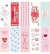 Wxiben Valentines Coquete Bookmarks Gifts - 50 Pcs Bow Heart Bookmark Pink Girly Romance Book Mar...