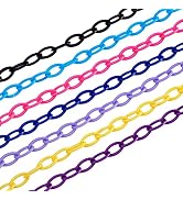 Pandahall 10 Strands Plastic Curb Chains 16"~16.9" Mixed Color Oval Cable Chain Links for Glasses...