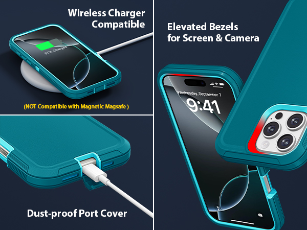 Jelanry iphone 16 pro max phone Case Heavy Duty Rugged Dual-Layer Protection Shockproof Dropproof