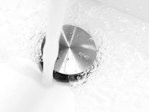 KENES Brushed Nickel Bathroom Sink Drain Stopper Pop up Sink Drain with Overflow