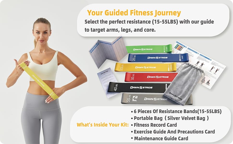 7.Resistance Bands Set with Fitness Record Card - Featuring Multi-Resistance Bands for Squats,