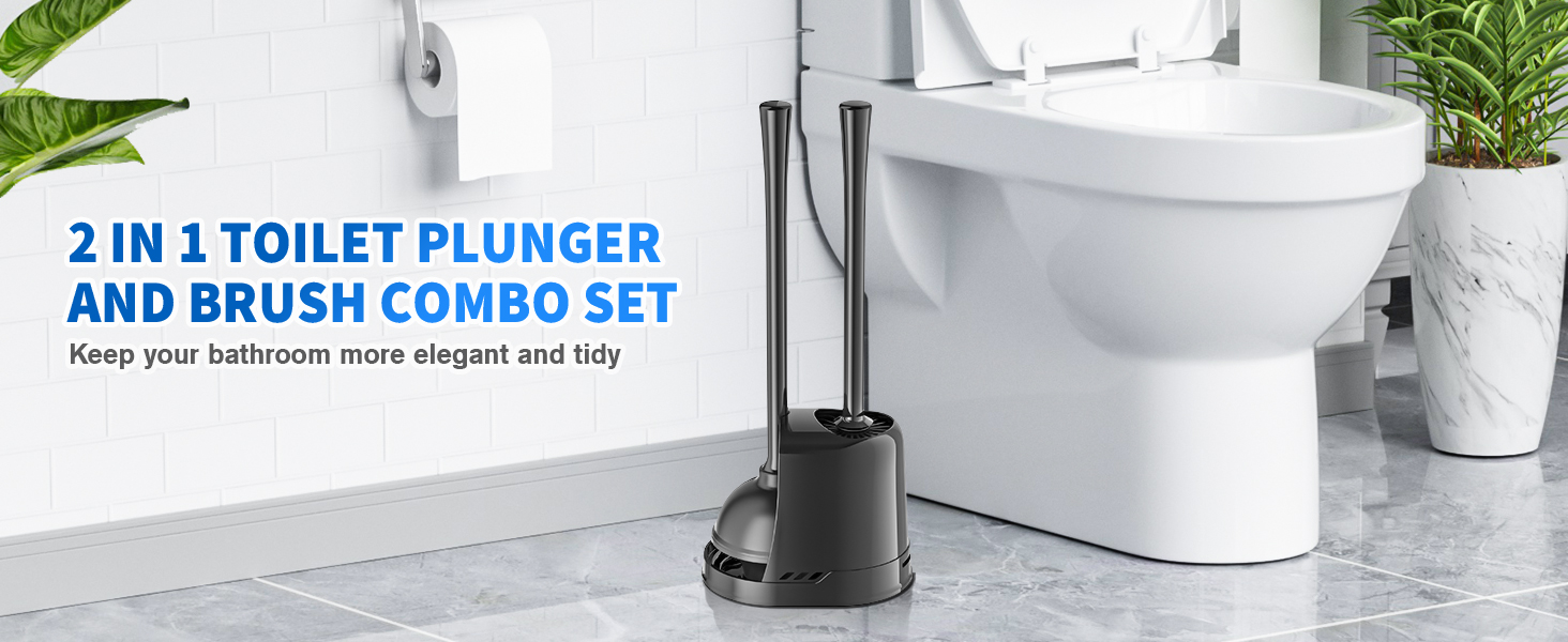toilet brush and plunger set