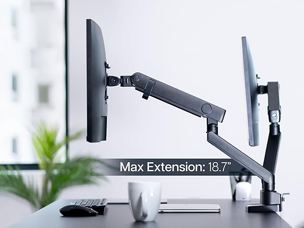 MECHANICAL SPRING DESK MOUNT DUAL MONITOR DESK MOUNT COUNTERBALANCE ARM MONITOR MOUNT extension