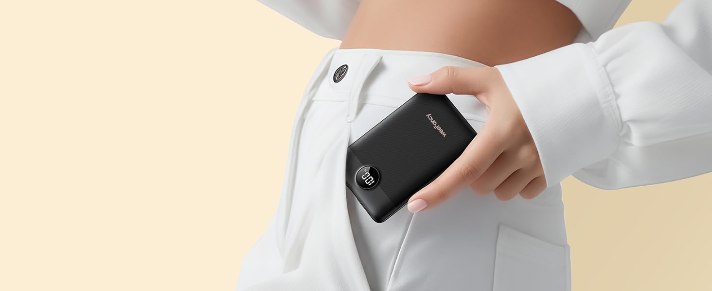The power bank has a pocket size