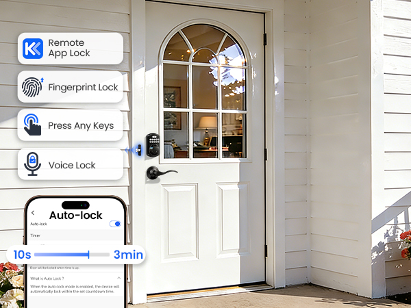 keyless entry door lock with handle