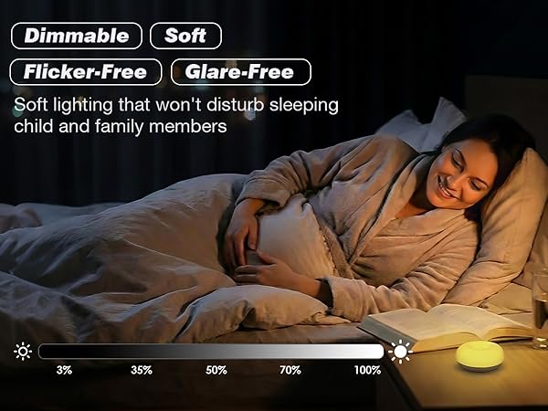 soft lighting that won't disturb sleeping baby and husband