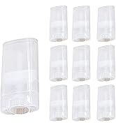 GOEGE 15 ML Clear Empty Plastic Oval Deodorant Containers Lip Balm Tubes for Lipstick, Crayon,cha...