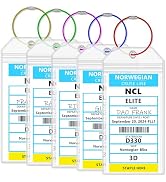 NCL Luggage Tag Holders,Clear Cruise Luggage Tag Holder Zip Seal with Steel Loops,Fits Printed (N...