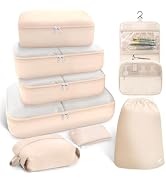 HOTOR Packing Cubes for Suitcases - 8 Pieces, Light Packing Cubes for Travel, Premium Suitcase Or...