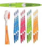 Personalized SmileGoods A334 Toothbrush, 33 Tuft, Soft Bristle, 144 Individually Packaged Premium...