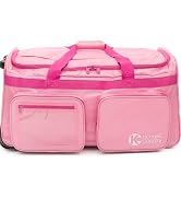 kids dance bag rolling duffel bag with wheels cotton candy pink competition dance bag with rack