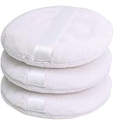 Topwon 4 Inch Powder Puff, Washable Large Body Powder Puff, Soft & Furry - 3Pcs