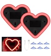 Upgrade Car Light LED Ambient Lights Heart Solar Lights Solar-Powered Heart-Shaped Neon Lights fo...