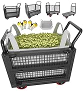 Lomive 5IN1 Push Cart with Sides,Heavy Duty Platform Truck Dolly w/360 Swivel Wheels,Versatile Mo...