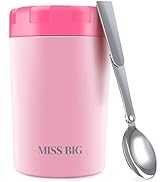 Insulated Food Container,MISS BIG 17oz Hot Lunch Container for Kids,Large, Leakproof,BAP Free The...