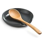 Miamolo Porcelain Spoon Rest with Drip Tray for Multiple Utensils, Cooking Spoon Rest & Spoon Hol...
