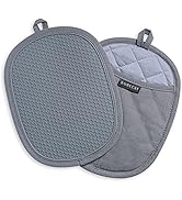 Rorecay Silicone Pot Holders Sets: Heat Resistant Oven Hot Pads with Pockets Non Slip Grip Large ...