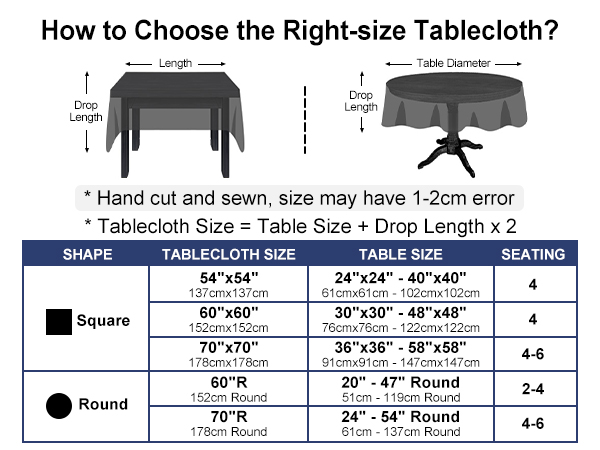 Square & Round Size