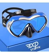Scuba Diving Mask Anti-Fog Panoramic Snorkel Goggles, Adult Mirror Swim Mask Single Lens Swim Gog...