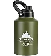 PARACITY 128 oz Insulated Water Bottle, Large Water Bottle Insulated with Handle, Gallon Metal Wa...