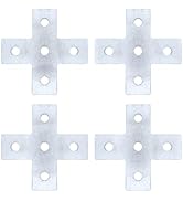 KUMGROT 4pcs Strut Channel Bracket Flat Plate Cross Connector Heavy Duty Flat Plate Cross Tie Bra...