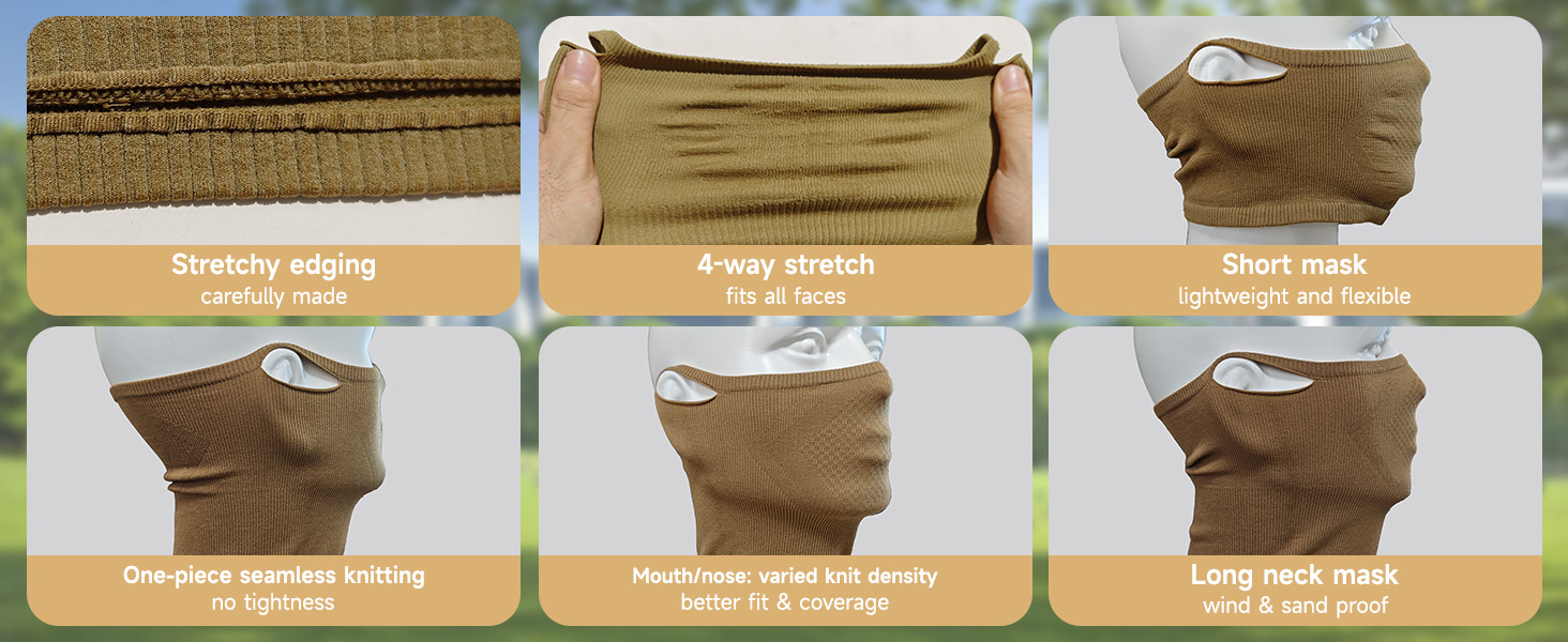 breathable neck gaiter with ear loops