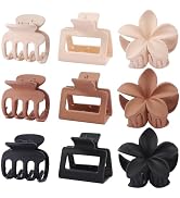 3 Styles Medium Hair Clips for Women 9 Pcs Small Claw Clips for Thin Hair Flower Hair Clips for T...