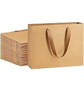 Small Paper Bags 10.6x3.1x8.3" BagDream Gift Bags 50Pcs Heavy Duty Kraft Brown Paper Bags with So...