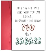 YIWANSIN Humorous 'You’re A Badass' Card - Funny Encouragement Gift for Cancer Survivors, Get Wel...