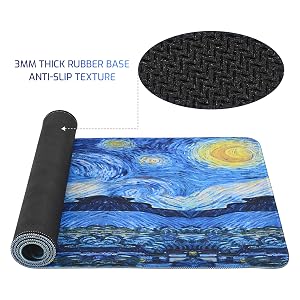 Van Gogh Starry Night Extended Large Gaming Mouse Pad,31.4"x11.8"Non-Slip Rubber Base Large Mousepad
