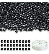 ZHFMLY 1000pcs 4mm Glass Beads for Jewelry Making, DIY Craft Beads, Bracelet and Necklace Supplie...