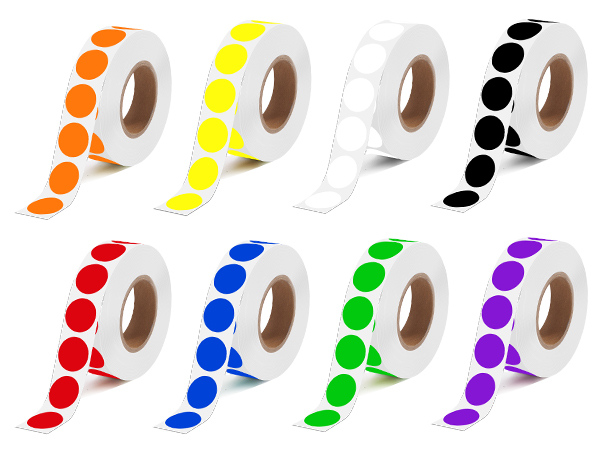 0.5 inch color dot stickers