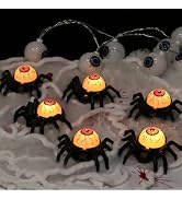 Wondise Halloween Tea Lights Flameless Candles, Spider Eyeballs LED Candles with 6H Timer, 6 PCS ...