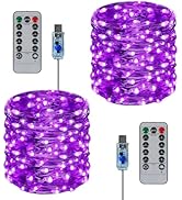 Twinkle Fairy Lights 8 Modes with Remote and Timer 33ft 100LED USB Plug in String Lights Waterpro...