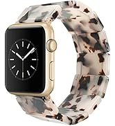 Heesch Resin Fashion Watch Band Compatible with Apple Watch Series Ultra/SE/8/7/6/5/4/3/2/1, Tort...