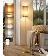 GOEBLESON 64.6” Dimmable Floor Lamp for Living Room with Remote and Foot Switch, Corner Floor Lam...