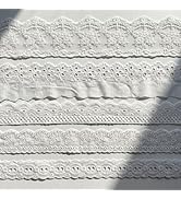 IDONGCAI 10 Yards Lace Trim Set for Sewing & Crafts – 5 Styles Lace Ribbon Bundle, Embroidered Ey...