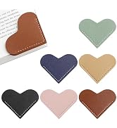 Leather Heart Bookmarks 6 Pieces, Adorable Cute Bookmarks for Book Lovers, Decorative Supplies to...