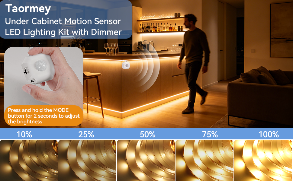dimmable motion sensing under cabinet led lighting usb led strip lights kit