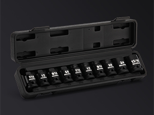 The storage case has printed size and all drive tools have size markings on sockets for easy identif
