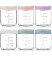 POIKSHARK 6-Pack Overnight Oats Containers with Lids, 16 OZ Wide Mouth Glass Jars with Airtight L...