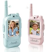Video Walkie Talkies for Kids, 2 Pack Rechargeable Facetime Video Chat with Camera, Voice Changer...