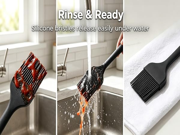 Easy clean silicone basting brush