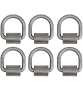Boxer ½” Weld-On Heavy Duty Forged D Rings, 6 Pack 12,000 Pounds, Raw Finish, for Flatbeds Tie-Do...