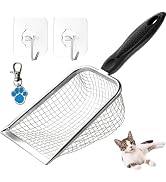 itPlus Cat Litter Scoop, Stainless Steel Cats Sturdy Mesh Scooper Kitty Litter Scoop Long Handle ...