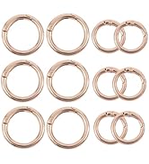 12Pack Dual-Size Trigger Spring O Rings Metal Round Carabiner Clips Snap Clip Hook Circle Purse H...